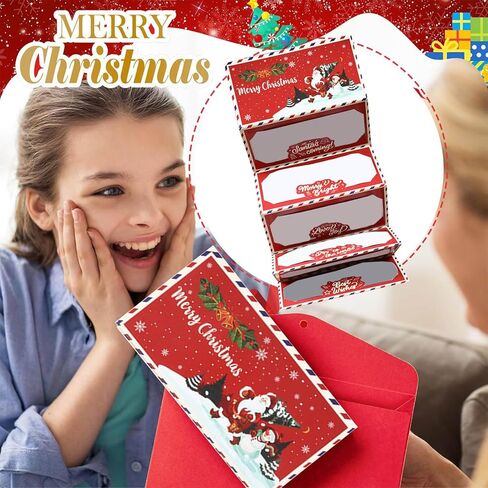 Christmas Cash Gift Envelopes with 6 or 10 Slots, Surprise Money Holder for Christmas Cash Card Gifts, DIY Holiday Organizer for Women Men Kids Adults, Festival Party Supplies (A) in Kuwait