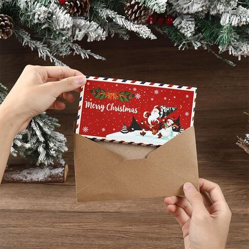Christmas Cash Gift Envelopes with 6 or 10 Slots, Surprise Money Holder for Christmas Cash Card Gifts, DIY Holiday Organizer for Women Men Kids Adults, Festival Party Supplies (A) in Kuwait
