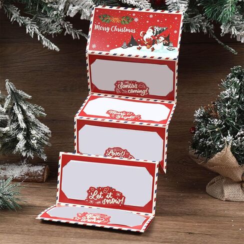 Christmas Cash Gift Envelopes with 6 or 10 Slots, Surprise Money Holder for Christmas Cash Card Gifts, DIY Holiday Organizer for Women Men Kids Adults, Festival Party Supplies (A) in Kuwait