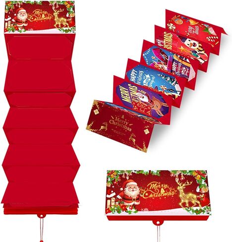Christmas Cash Gift Envelopes with 6 or 10 Slots, Surprise Money Holder for Christmas Cash Card Gifts, DIY Holiday Organizer for Women Men Kids Adults, Festival Party Supplies (A) in Kuwait