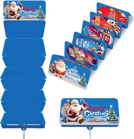 Christmas Cash Gift Envelopes with 6 or 10 Slots, Surprise Money Holder for Christmas Cash Card Gifts, DIY Holiday Organizer for Women Men Kids Adults, Festival Party Supplies (A) in Kuwait