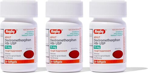 Robafen كبسولات السعال السائلة Dextromethorphan HBr، USP 15 مجم، 20 كبسولة هلامية سائلة (12 عبوة) in Kuwait