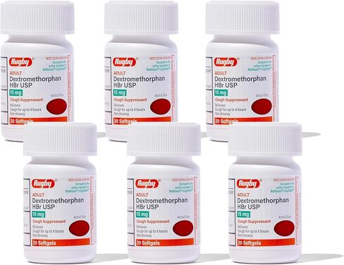 Robafen كبسولات السعال السائلة Dextromethorphan HBr، USP 15 مجم، 20 كبسولة هلامية سائلة (12 عبوة) in Kuwait