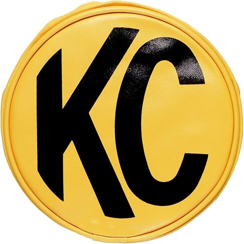 غطاء خفيف من الفينيل الأسود المستدير مقاس 6 بوصات من KC HiLiTES 5100 مع شعار KC أبيض - مجموعة من قطعتين in Kuwait