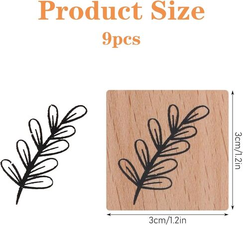 9 PCS Vintage Wood Rubber Stamps for Crafting (Butterfly Bird Ladybird Dragonflies Honeybee Flower and Plant), Wooden Scrapbooking Stamps Set Ink Rubber Wooden Stamp Craft Stamp DIY Art and Journals in Kuwait