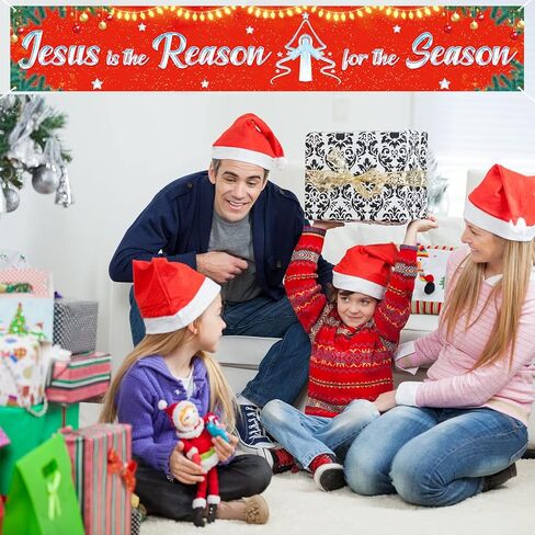 Jesus is The Reason for The Season Sign Banner - Large Outdoor Jesus Christmas Decorations, 9.8x1.6 ft in Saudi Arabia