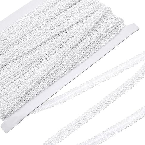 14 ياردة الأبيض جديلة تقليم 1/2 بوصة الأبيض Decative المنسوجة النسيج الدانتيل المفروشات تقليم للخياطة زي الستائر الغلاف الديكور DIY الحرف in Kuwait