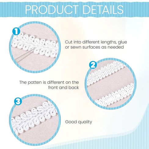 14 ياردة الأبيض جديلة تقليم 1/2 بوصة الأبيض Decative المنسوجة النسيج الدانتيل المفروشات تقليم للخياطة زي الستائر الغلاف الديكور DIY الحرف in Kuwait