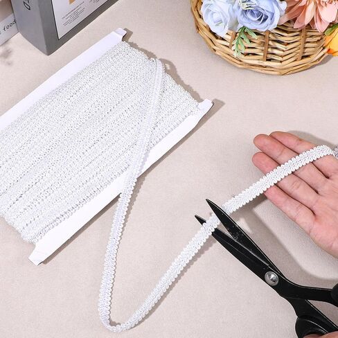 14 ياردة الأبيض جديلة تقليم 1/2 بوصة الأبيض Decative المنسوجة النسيج الدانتيل المفروشات تقليم للخياطة زي الستائر الغلاف الديكور DIY الحرف in Kuwait