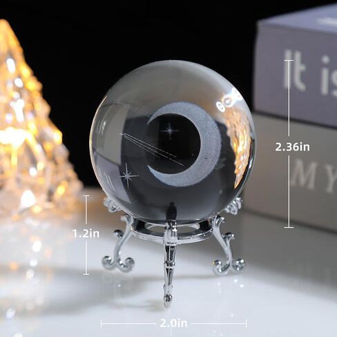 60mm 3D Laser Sea Turtle Crystal Ball, Glass Sphere Paperweight Home Decor Turtles Crafts with Free Metal Stand. Ideal Gift Choice. in Saudi Arabia