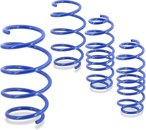 AJP Distributors JDM Suspension 1.5" Front & Rear Drop Lower Height Coil Lowering Sport Springs Kit Blue Compatible/Replacement For Civic FG FA FD Si 2006 2007 2008 2009 2010 2011 06 07 08 09 10 11 in Kuwait