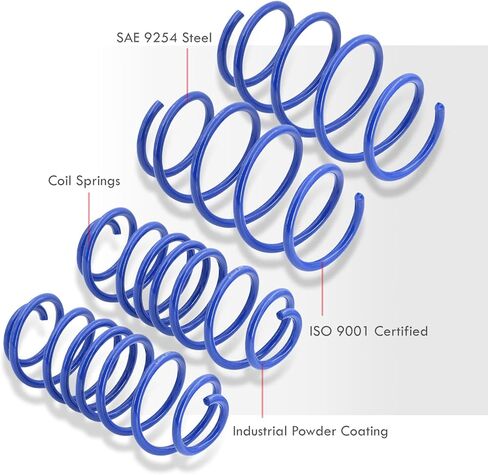 AJP Distributors JDM Suspension 1.5" Front & Rear Drop Lower Height Coil Lowering Sport Springs Kit Blue Compatible/Replacement For Civic FG FA FD Si 2006 2007 2008 2009 2010 2011 06 07 08 09 10 11 in Kuwait