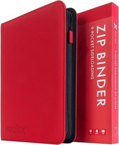 Vault X 9 Pocket Exo-Tec Zip Binder Red + 400 Penny Sleeves Xmas Gift Bundle in Saudi Arabia