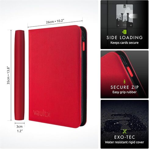 Vault X 9 Pocket Exo-Tec Zip Binder Red + 400 Penny Sleeves Xmas Gift Bundle in Saudi Arabia