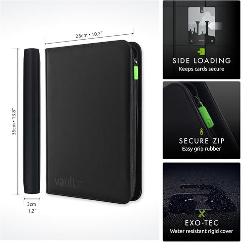 Vault X 9 Pocket Exo-Tec Zip Binder أسود + 400 Penny Sleeves مجموعة هدايا عيد الميلاد in Kuwait