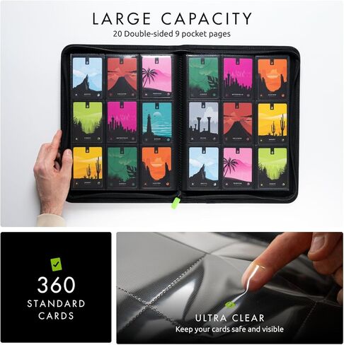 Vault X 9 Pocket Exo-Tec Zip Binder أسود + 400 Penny Sleeves مجموعة هدايا عيد الميلاد in Kuwait