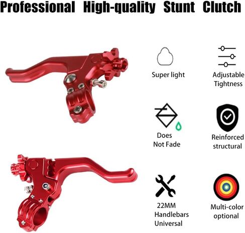 Motorcycle Short Stunt Clutch Lever for 7/8" 22mm Handlebar Honda Yamaha Kawasaki Suzuki Dirt Pit Bike in Saudi Arabia