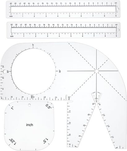 PH PandaHall 4pcs Boxy Bag Making Templates, Clear Bag Template Notion Acrylic Quilting Templates Zipper Template Patchwork Ruler Sewing Tools Set for Beginners Curve Bag Zip Pocket DIY Sewing in Saudi Arabia