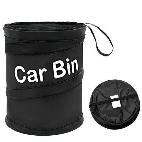 GiftNest Car Trash Can for Back Seat 1-Second Pop Up Foldable Leakproof 1 Gallon Car Garbage Bin with Hook and Loop Strap Waterproof Liner Car Garbage Bag Fits Cars, Home, Office in Saudi Arabia