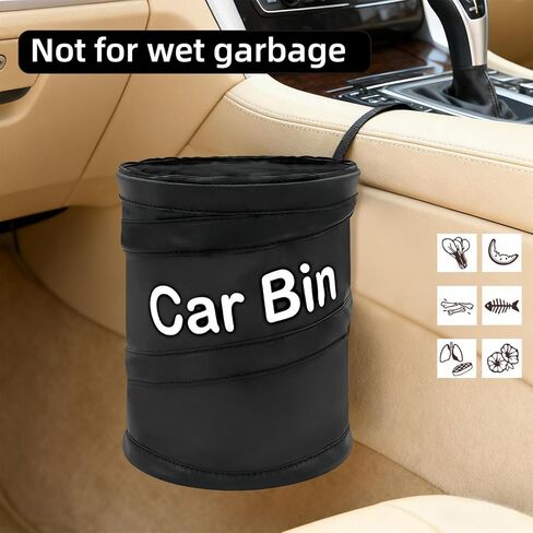 GiftNest Car Trash Can for Back Seat 1-Second Pop Up Foldable Leakproof 1 Gallon Car Garbage Bin with Hook and Loop Strap Waterproof Liner Car Garbage Bag Fits Cars, Home, Office in Saudi Arabia