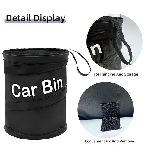 GiftNest Car Trash Can for Back Seat 1-Second Pop Up Foldable Leakproof 1 Gallon Car Garbage Bin with Hook and Loop Strap Waterproof Liner Car Garbage Bag Fits Cars, Home, Office in Saudi Arabia