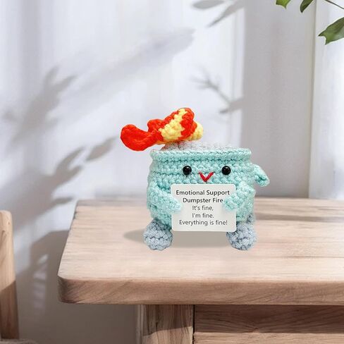 Cute Crochet Dumpster Fire, Burning Trash Can,Emotional Support Gift, Desk Décor, Home Décor,Back to School Gift, Gift for Friends, Gift for Classmates, Gift for Colleagues in Saudi Arabia