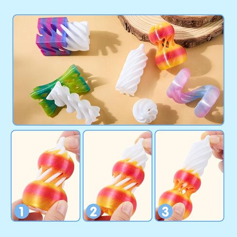 JOYIN 4 عبوات من ألعاب التململ المخروطية المستحيلة، 4 ألوان باستيل مختلفة ثلاثية الأبعاد مطبوعة حلزونية مخروطية مرنة مستحيلة الهرم العاب التململ لتخفيف التوتر، والأطفال البالغين تخزين عيد الميلاد in Kuwait