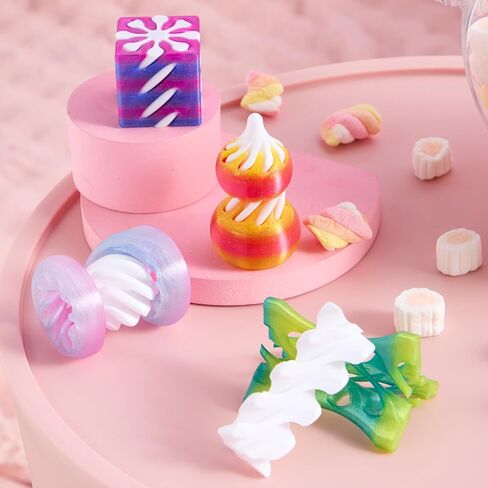 JOYIN 4 عبوات من ألعاب التململ المخروطية المستحيلة، 4 ألوان باستيل مختلفة ثلاثية الأبعاد مطبوعة حلزونية مخروطية مرنة مستحيلة الهرم العاب التململ لتخفيف التوتر، والأطفال البالغين تخزين عيد الميلاد in Kuwait