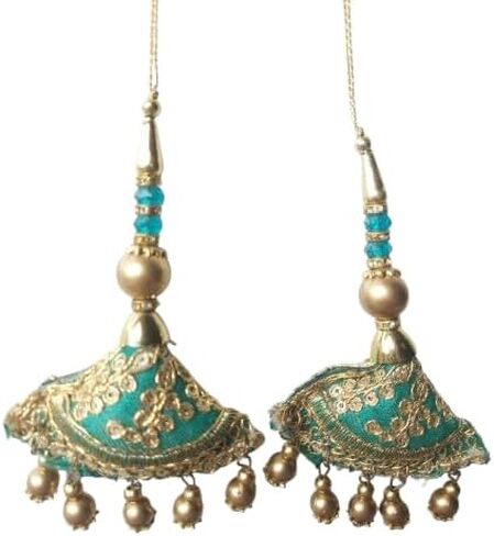 Beaded Saree Latkan with Handmade Ethnic Decorative Hanging Sewing Tassel Beaded Blouse Latkan Craft (Coffee) in Saudi Arabia