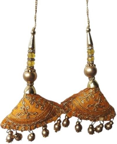 Beaded Saree Latkan with Handmade Ethnic Decorative Hanging Sewing Tassel Beaded Blouse Latkan Craft (Coffee) in Saudi Arabia