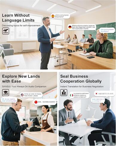 SANSUI Open Ear Headphones,Wireless Earbuds with Ergonomic Earhook,Bluetooth Headphones 5.4 with Noise Cancelling Mic,56H Playtime,IP55 Waterproof Ear Buds for Cycling,Running,Workout(Black) in Kuwait