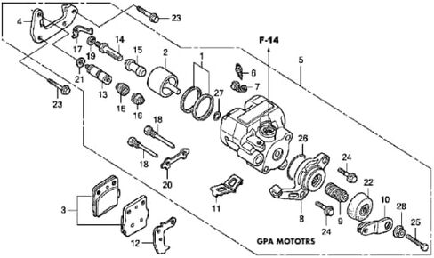 Rear Brake Caliper With Pads Fits Honda TRX300EX Sportrax (1993-2009) in Saudi Arabia