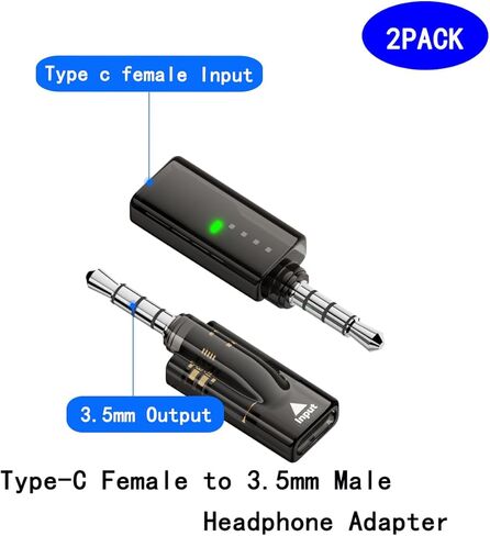 Headphone Jack Adapter,TypeC Female to 3.5mm Male Audio Cable Adapter,Dongle Compatible with MP3 Players, CD Players, Laptops, Tablets, Smartphone, Earbuds and Accessories in Saudi Arabia