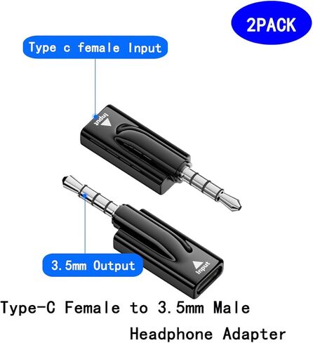 Headphone Jack Adapter,TypeC Female to 3.5mm Male Audio Cable Adapter,Dongle Compatible with MP3 Players, CD Players, Laptops, Tablets, Smartphone, Earbuds and Accessories in Saudi Arabia