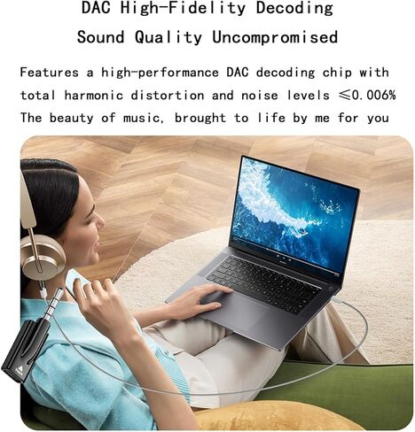 Headphone Jack Adapter,TypeC Female to 3.5mm Male Audio Cable Adapter,Dongle Compatible with MP3 Players, CD Players, Laptops, Tablets, Smartphone, Earbuds and Accessories in Saudi Arabia