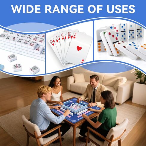 Mahjong Mat, Non-Slip & Noise-Reduction Mahjong Table Mat 32.3x32.3 Inch, Ideal for Mahjong, Poker, Card, Dominoes, Board Games(Blue) in Saudi Arabia