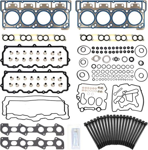 Cylinder Head Gasket Set (18mm) with Head Bolts Kit Fit for 6.0 Powerstroke Diesel Turbo, Compatible with 2003-2010 Ford F250 F350 F450 F550 E350 E450 Super Duty 6.0L in Saudi Arabia