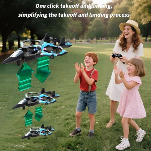 طائرة UAVRIAO RC للأطفال والكبار، طائرة تحكم عن بعد مع تثبيت الدوران وثبات الارتفاع، تقلبات ثلاثية الأبعاد، إقلاع/هبوط بمفتاح واحد، طيران محيطي 360 درجة، طائرة بدون طيار على طراز طائرة مقاتلة، هدية مثالية للمبتدئين in Kuwait