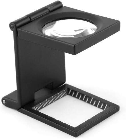 عدسة مكبرة ثلاثية قابلة للطي مقاس 10 × 28 مم، زجاج مزود بمقاييس وإضاءة LED، أداة إصلاح عداد خيط مكبرة محمولة، مكبر من سبائك الزنك لمجموعة المجوهرات البصرية النسيجية in Kuwait