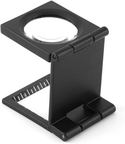 عدسة مكبرة ثلاثية قابلة للطي مقاس 10 × 28 مم، زجاج مزود بمقاييس وإضاءة LED، أداة إصلاح عداد خيط مكبرة محمولة، مكبر من سبائك الزنك لمجموعة المجوهرات البصرية النسيجية in Kuwait
