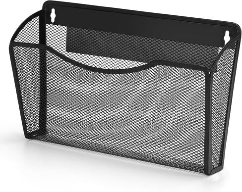 حامل ملفات جداري مغناطيسي، منظم بريد ورقي معلق، سلة مستندات مجلد جيوب عمودية للمكتب، المنزل، الفصل الدراسي، أسود (عبوة واحدة) in Kuwait