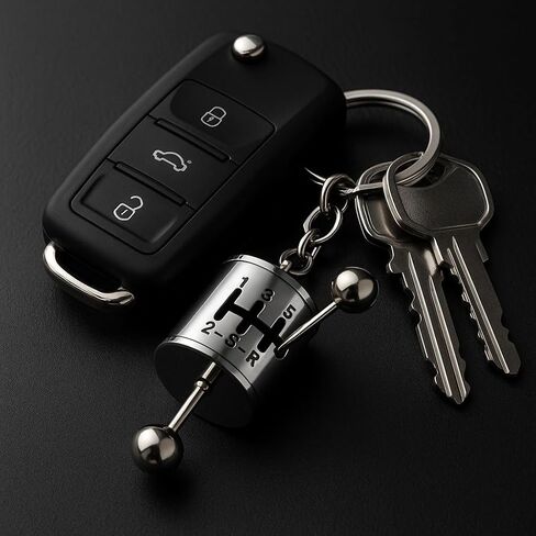 Metal Car Gear Shift Keychain – 6-Speed Manual Transmission Key Chain, Mini Shifter Gift for Car Enthusiasts, Metal Key Ring Accessory in Saudi Arabia