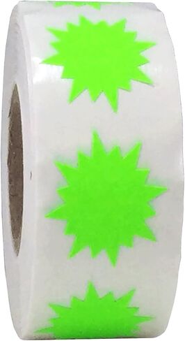 Fluorescent Green Color Coding Burst Labels for Organizing Inventory 1 Inch Round Circle Dots 500 Total Adhesive Stickers On A Roll in Saudi Arabia