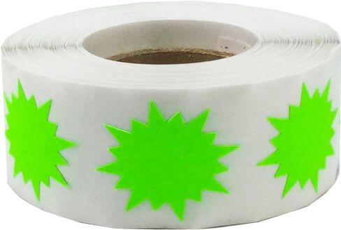 Fluorescent Green Color Coding Burst Labels for Organizing Inventory 1 Inch Round Circle Dots 500 Total Adhesive Stickers On A Roll in Saudi Arabia