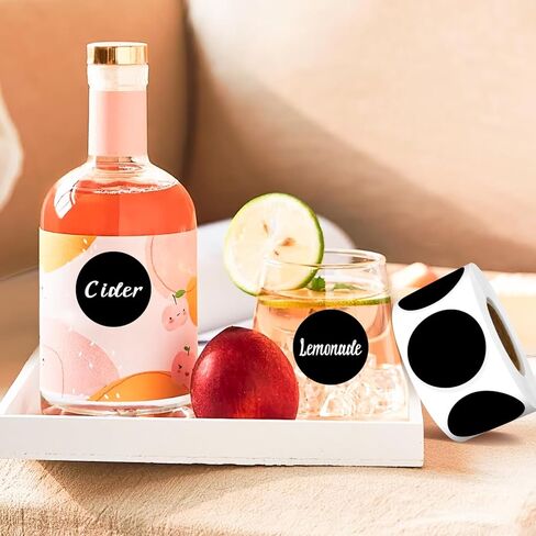 1 Inch Color Coding Labels - Round Color Code Dot Stickers, 500 PCS Circle Labels for Organization, Inventory, Filing System, Easy Write Surface (Black) in Kuwait