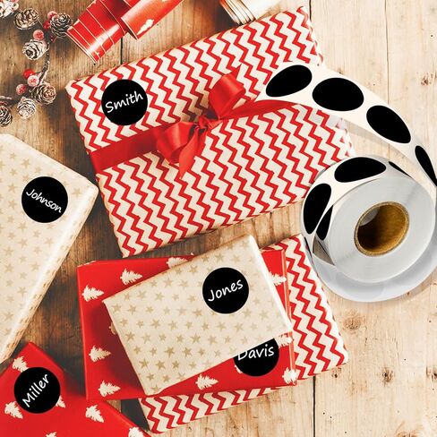 1 Inch Color Coding Labels - Round Color Code Dot Stickers, 500 PCS Circle Labels for Organization, Inventory, Filing System, Easy Write Surface (Black) in Kuwait