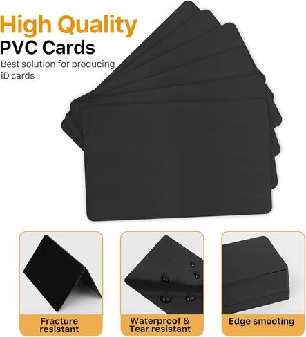 100 حزمة - بطاقات PVC سوداء ZSZ، بطاقات بلاستيكية CR80 سعة 30 مل لطابعات شارات هوية الصور in Kuwait