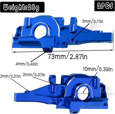 Aluminum Rear Bulkhead Gearbox Upgrades for 1/16 Mini E-Revo Slash Summit RC Car,Alloy Rear Transmission Case Hops Up,Blue in Saudi Arabia