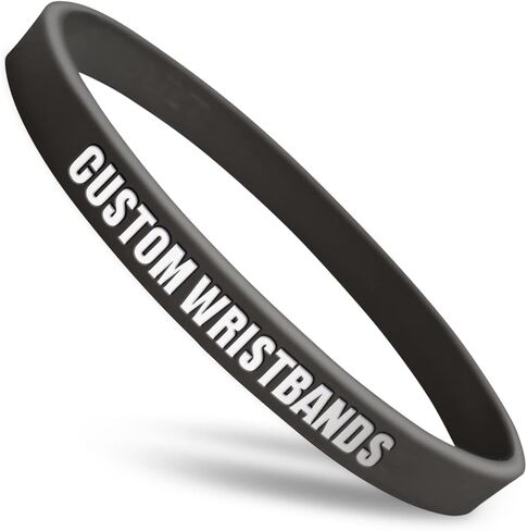 Ultra Thin Wristbands | Fully Customizable | Great For Events, Fundraisers & Promotions | 1/4" Wide | 100% Silicone | Available In Bulk in Kuwait