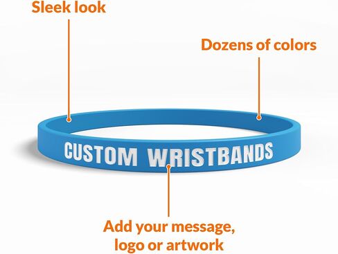 Ultra Thin Wristbands | Fully Customizable | Great For Events, Fundraisers & Promotions | 1/4" Wide | 100% Silicone | Available In Bulk in Kuwait